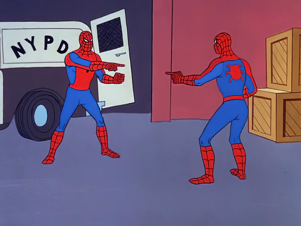 Spider-man pointing at Spider-man meme